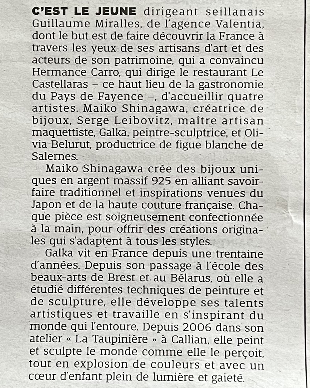 First edition of Art & Gastronomy at Le Castellaras