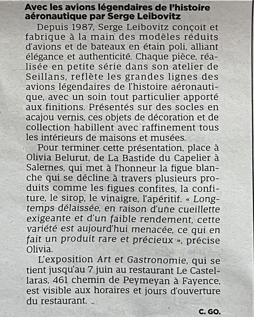 First edition of Art & Gastronomy at Le Castellaras